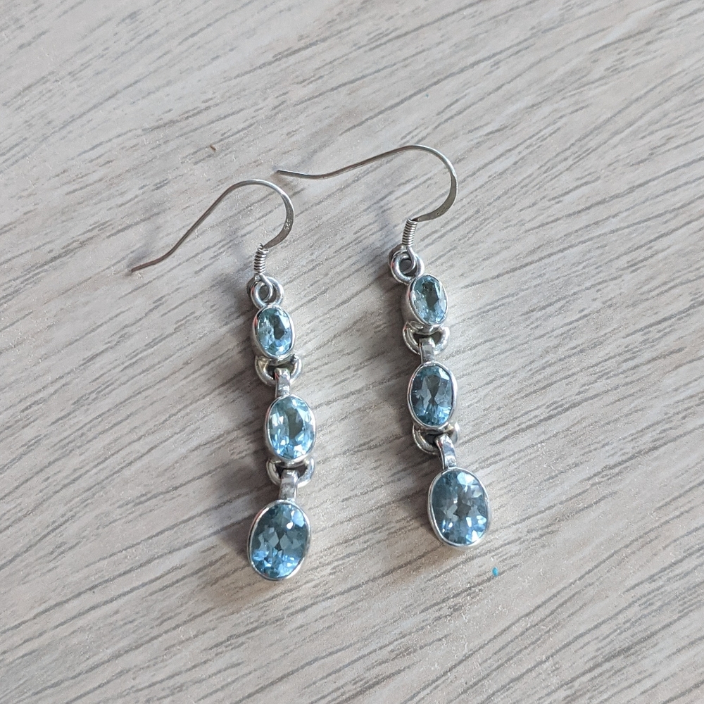 Aquamarine Sterling Silver Earrings